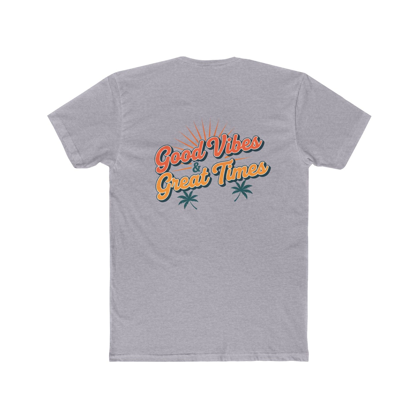 Good Vibes Great Times T‑Shirt — Retro Sunset Palm Tee