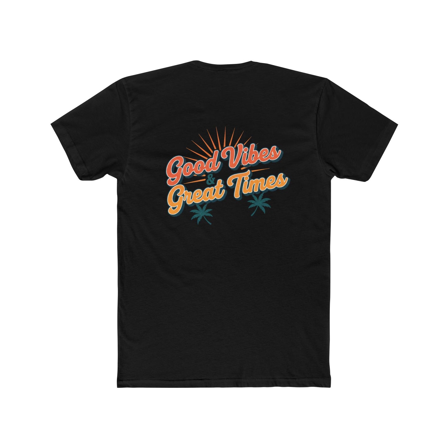 Good Vibes Great Times T‑Shirt — Retro Sunset Palm Tee