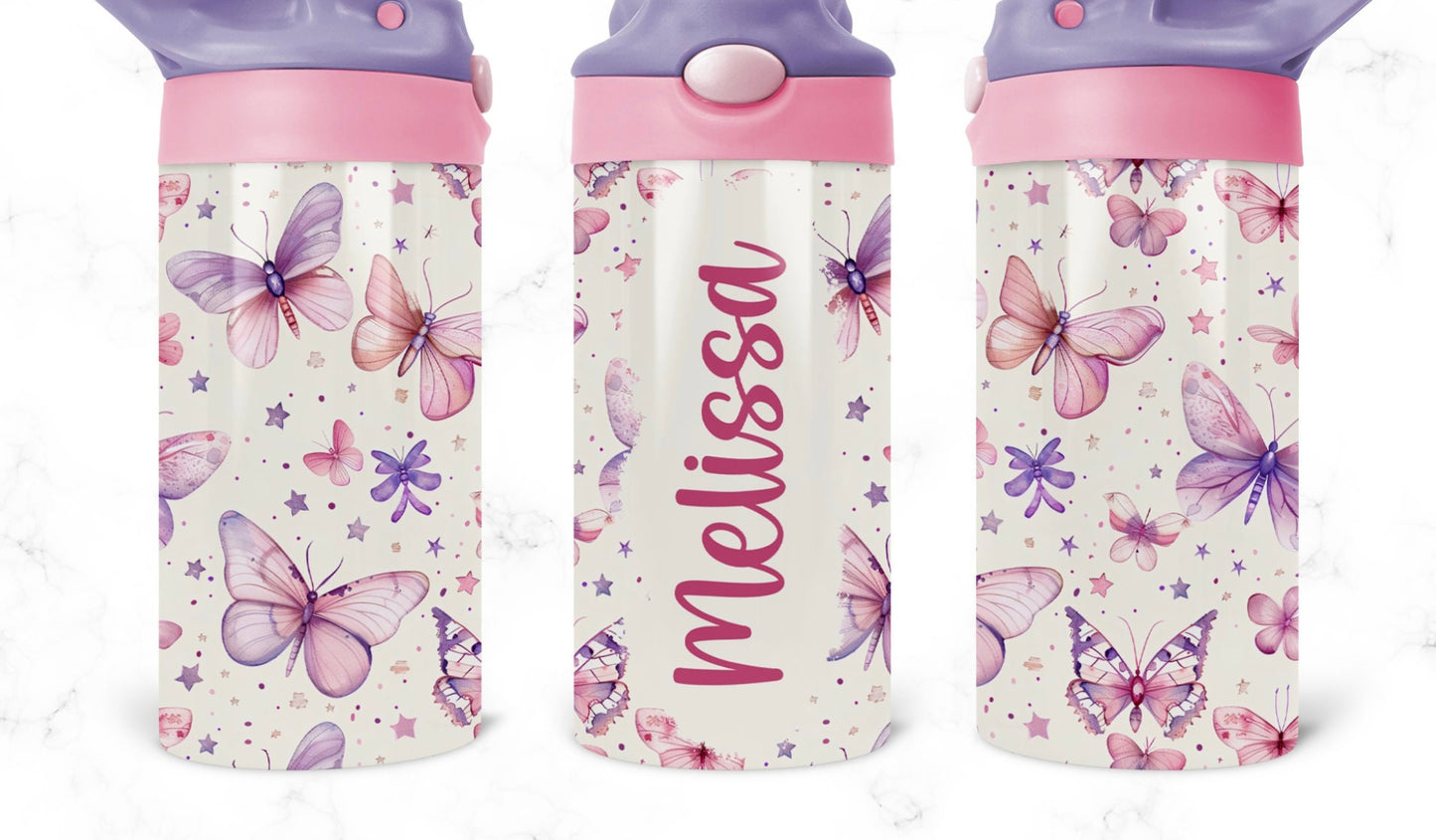 Personalize able Butterfly 12oz Straw Tumbler
