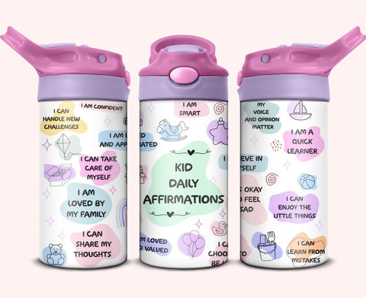 Kid Daily Affirmation 12oz Straw Tumbler