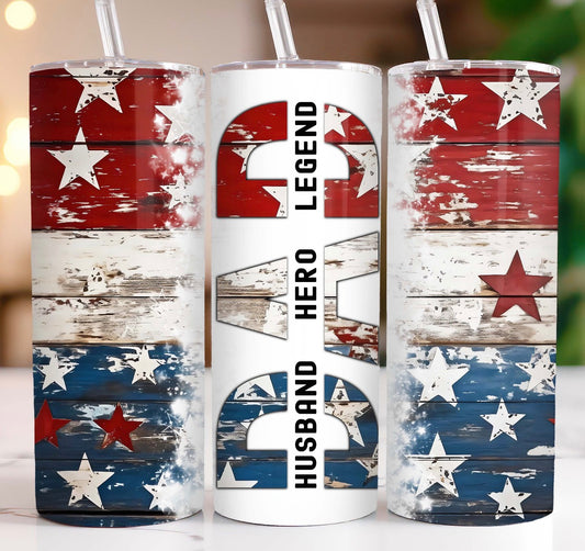 American Flag Dad 20oz Sublimation Tumbler