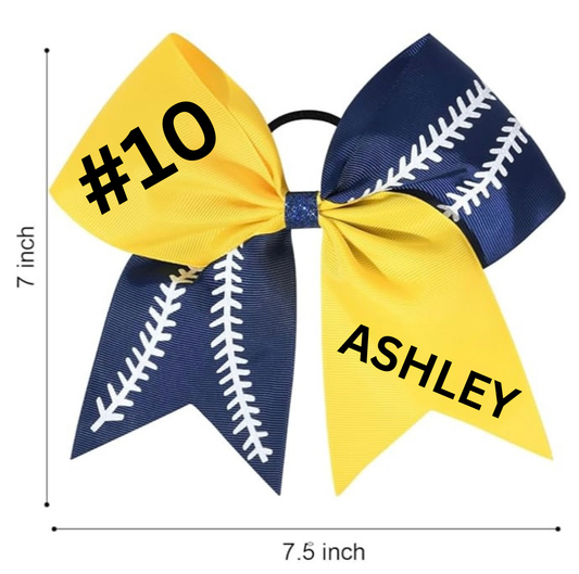 Personalized Softball Bows