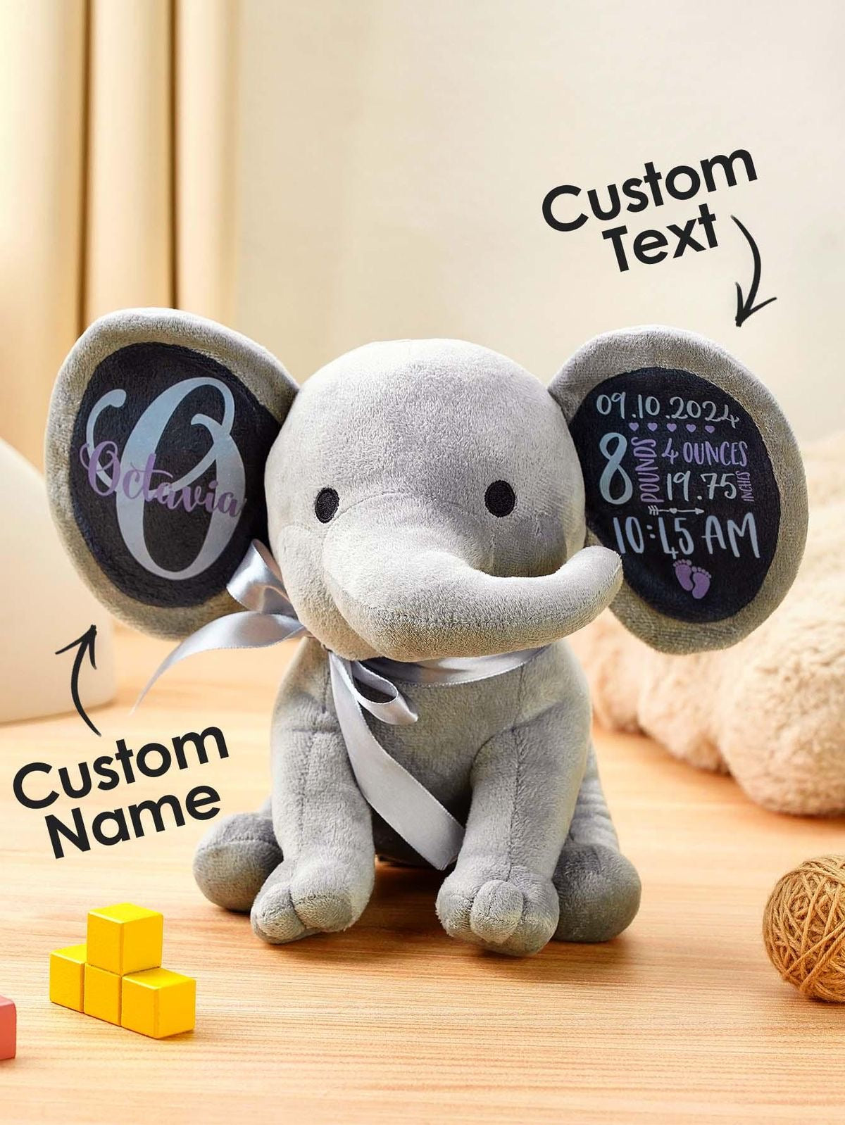 Personalize Able Stuffed Elephant