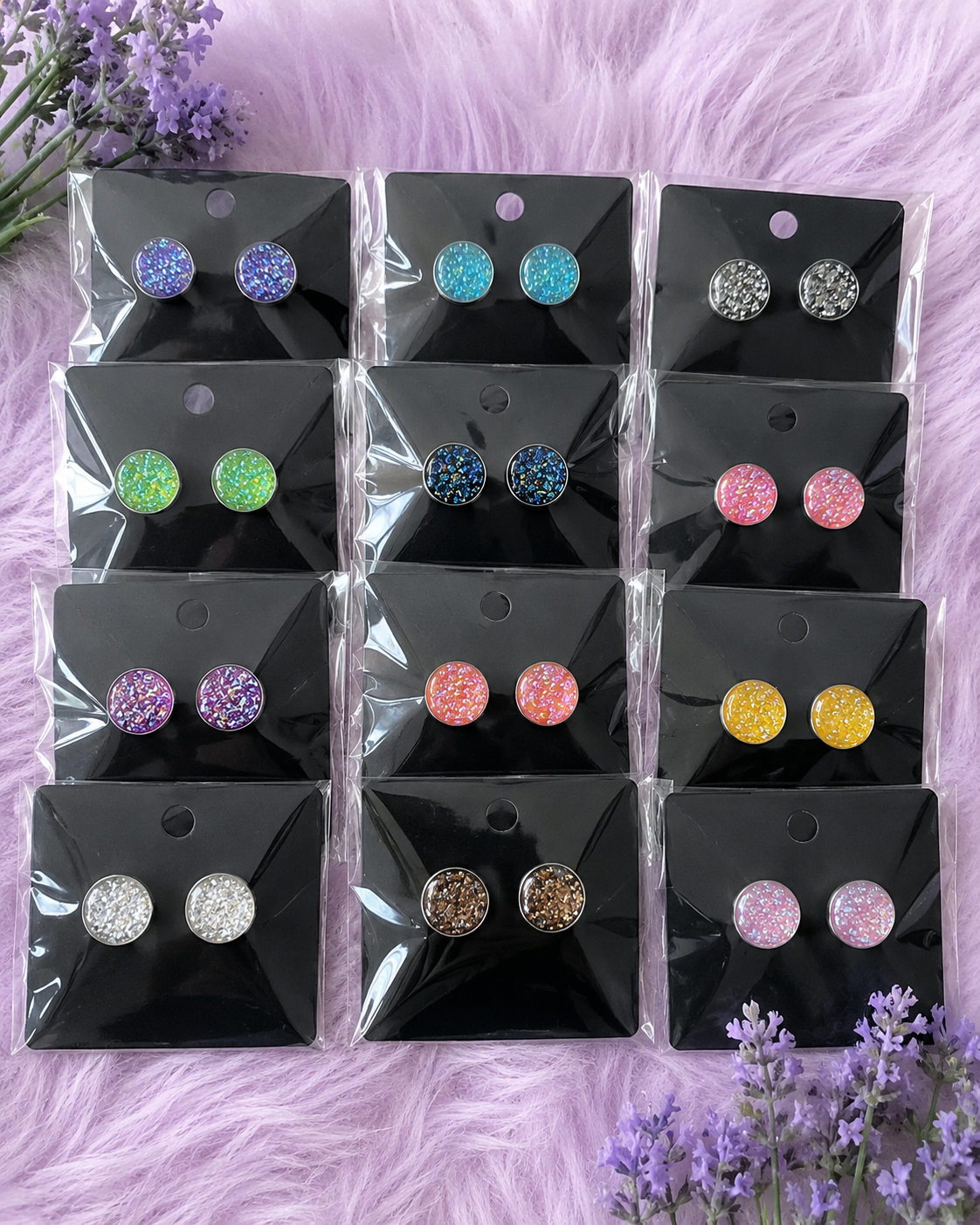 Glitter Stud Earrings